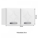 Ver imagem 3 de Armário Aéreo Cozinha em Aço Topázio 2 Portas Branco - Telasul