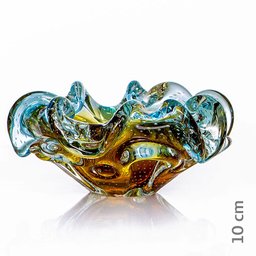 Centro de Mesa em Cristal Murano Azul e Âmbar São Marcos - 2