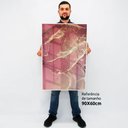 Ver imagem 2 de Quadro Decorativo Caixa Alta com Vidro Abstrato Mármore Rosa Perolado TaColado Moldura Madeira 90 x