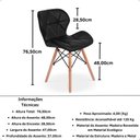 Ver imagem 5 de Kit 16 Cadeiras de Jantar Charles Eames Slim Wood Estofada - Preto