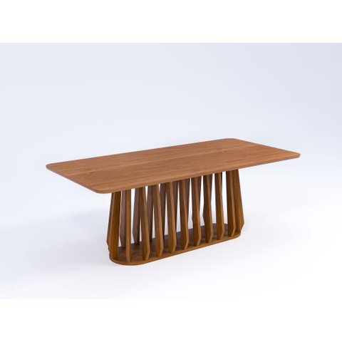 Mesa de Jantar Pitanga 210x100cm Madeira Tauari Tampo MDF e Laminado em Cinamomo
