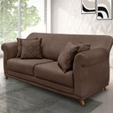 Ver imagem 2 de Sofá Living 2 Lugares 1,80m Vênus Veludo Pés Castanho - Pallazio - Marrom
