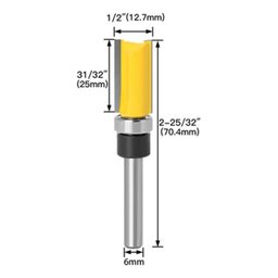 Fresa Reta Paralela com Rolamento Haste 6mm e Altura de 25mm - 3