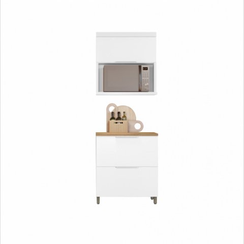 Cozinha Modulada 2 Peças Nesher Marquesa Ripado 100% Mdf