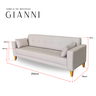 Sofá Gianni | Pé Trapézio & Tecido Acquablock Impermeável | 3 Lugares | Medida 210cm | Linhão Bege - 6