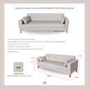 Ver imagem 4 de Sofá Gianni | Pé Trapézio & Tecido Acquablock Impermeável | 3 Lugares | Medida 210cm | Linhão Bege