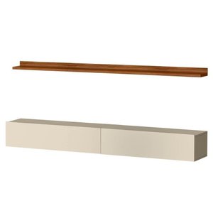 Bancada Suspensa e Prateleira 197cm Slat M20 Cinamomo-off - Mpozenato