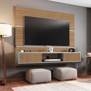 Ver imagem 1 de Painel Tv Âmbar 2 Portas Cinamomo/off White/ripado - Bechara