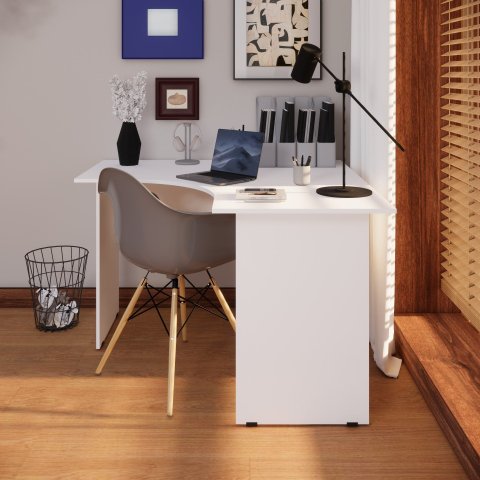 Mesa Angular New City Pé Painel 120 cm Branco Gebb Work