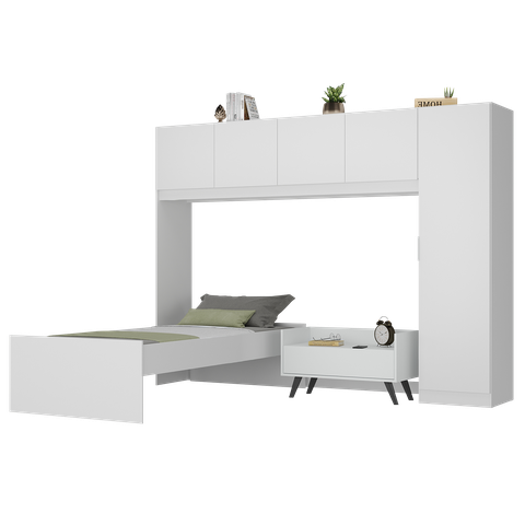 Cama de Solteiro com Colchão/guarda Roupa/mesa de Cabeceira Retrô Dublin Multimóveis Mp4037