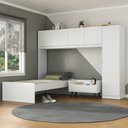 Ver imagem 2 de Cama de Solteiro com Colchão/guarda Roupa/mesa de Cabeceira Retrô Dublin Multimóveis Mp4037