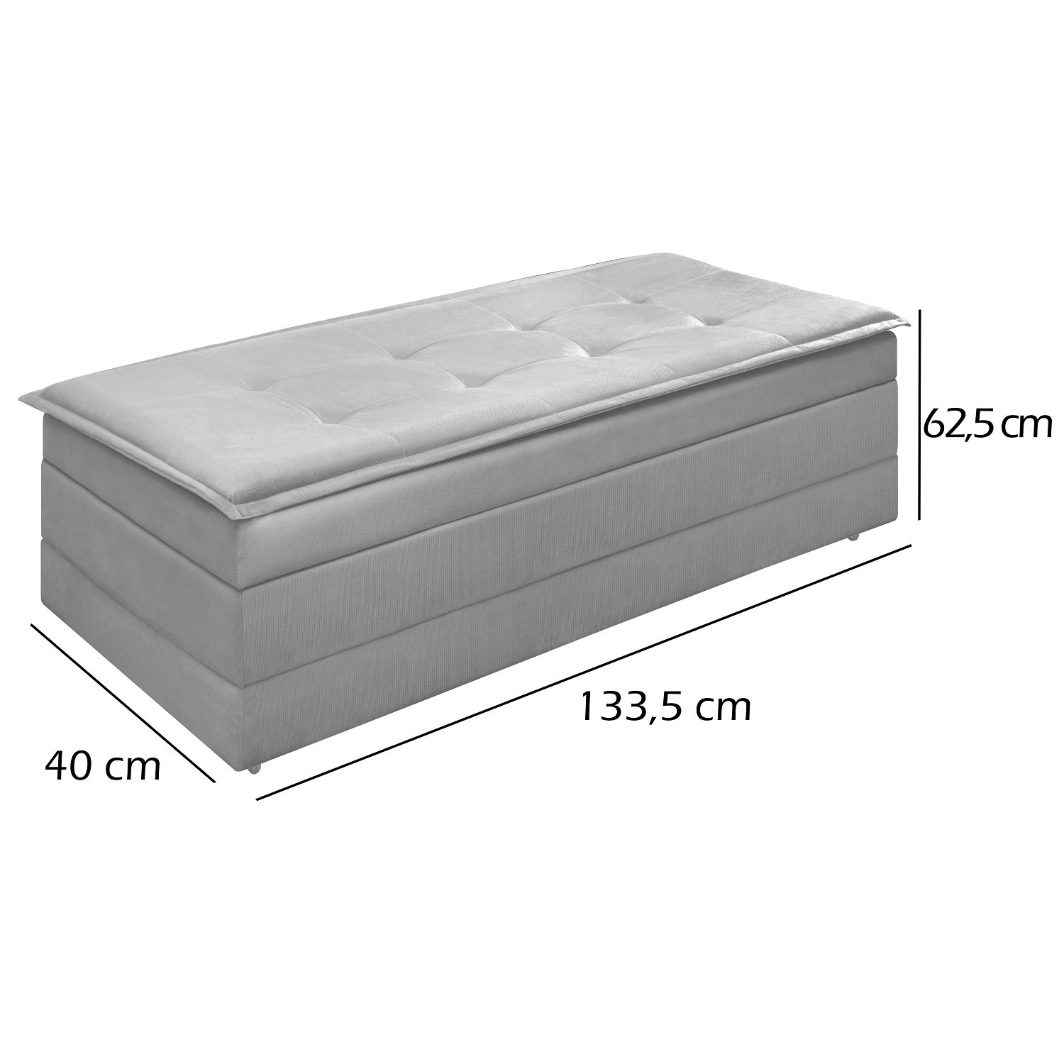 Puff Recamier que Vira Cama Casal Estofado para Quarto:preto - 7