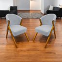 Ver imagem 2 de Kit 2 Poltronas Decorativa para Sala You Bouclê Premium Braça Amadeirada