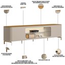 Ver imagem 4 de Rack para Sala Led com Painel para Tv 70 Pol Elysia L05 Tauari Off White Fosco - Lyam Decor