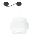 Ver imagem 1 de Lustre Sala de Jantar com Desvio Vivare Md-4397 Cúpula em Tecido 40cm Lustres Vivare Lustre para Sal
