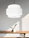 Ver imagem 3 de Lustre Sala de Jantar com Desvio Vivare Md-4397 Cúpula em Tecido 40cm Lustres Vivare Lustre para Sal