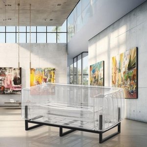 Sofá Air Transparente 2 Lugares para Sala de Estar e Area Externa