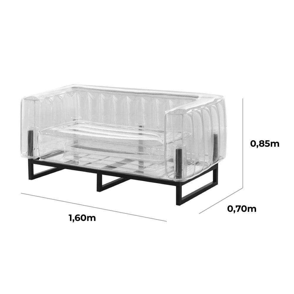 Sofá Air Transparente 2 Lugares para Sala de Estar e Area Externa - 4