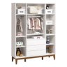 Guarda Roupa Infantil Classic Elfe Branco Acetinado Amadeirado - Reller - 2