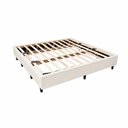 Ver imagem 7 de Cama Box King Desmontável Base Cama Box Estrutura em Madeira Tecido Premium Bege