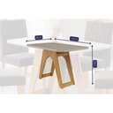 Ver imagem 3 de Sala de Jantar Completa Carol c/ Tampo Madeirado c/ Vidro 130cm + 4 Cadeiras Maia Nature/Off White/