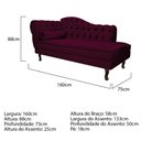 Ver imagem 5 de Diva Recamier Diana 160cm Lado Direito Suede - ADJ Decor - Bordô