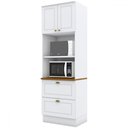 Ver imagem 2 de Armário de Cozinha Compacta Americana 2 Portas 2 Gavetas 100% Mdf C351 Branco/nature - Pnr Móveis