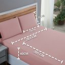 Ver imagem 4 de Kit Roupa de Cama King Size Percal 200 Fios 100% Algodão com Elástico e Fronhas 3 Peças:rose