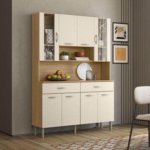 Armário Cozinha Compacta Golden Freijó/soft 8 Portas e 2 Gavetas - Kits Paraná