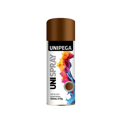 Tinta Spray Unipega 350ml Bronze Metálico Seca Rápido