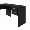 Ver imagem 4 de Mesa Escrivaninha 30mm 150cm em L com Gaveteiro Pés Painel F5 Office Cor:Preto