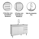 Ver imagem 3 de Balcão de Pia para Cozinha 120 cm 3 Portas Isa Branco