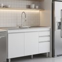 Ver imagem 5 de Balcão de Pia para Cozinha 120 cm 3 Portas Isa Branco