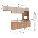 Ver imagem 3 de Cozinha Modulada Pequena Balcão Pia Max 262 Cm Armário Nicho Forno Mdp Carvalho Blanche - Clicklar