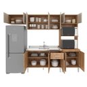 Ver imagem 2 de Cozinha Modulada Pequena Balcão Pia Max 262 Cm Armário Nicho Forno Mdp Carvalho Blanche - Clicklar