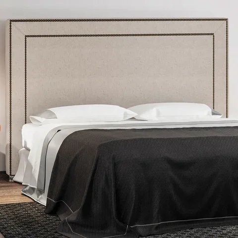 Cabeceira Cama Box Casal 140 cm P05 Berlim Linho Cru - Lyam Decor