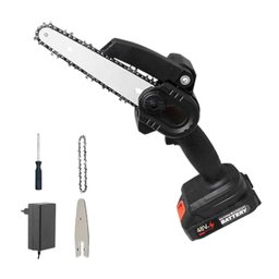 Mini Motosserra Eletrica 48v Potente 6 Polegadas sem Fio Portatil Bateria Recarregavel Bambu Madeira - 1