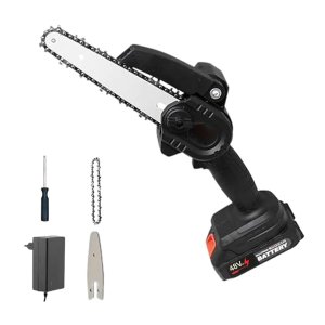 Mini Motosserra Eletrica 48v Potente 6 Polegadas sem Fio Portatil Bateria Recarregavel Bambu Madeira