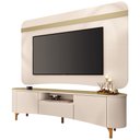 Ver imagem 1 de Rack para Sala Martina com Painel para TV 80 pol Orgânico Ermione B01 Off White Champanhe - Lyam Dec