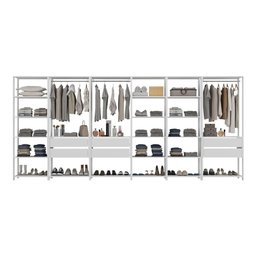 Guarda-roupas Closet Modulado 405cm 6 Peças com 6 Gavetas e Cabideiros Multimóveis Mp4322 - 5