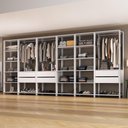 Ver mais imagens de Guarda-roupas Closet Modulado 405cm 6 Peças com 6 Gavetas e Cabideiros Multimóveis Mp4322