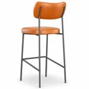 Ver imagem 4 de Kit 3 Banquetas Alta Sala de Jantar Lisa Pés Preto PU Caramelo m² - Monari Design