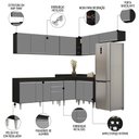 Ver imagem 3 de Armário de Cozinha Modulado de Canto 7 Peças Cp22 Balcão sem Tampo Preto/cinza - Lumil Lumil Móveis