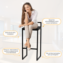 Ver imagem 4 de Kit 3 Banqueta Quadrada Preta para Balcão Ilha Cozinha Gourmet Bancada Piscina Bares Àrea de Lazer