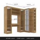 Ver imagem 2 de Guarda Roupa Modulado com Penteadeira Cleo Bor/graf - Móveis Arapongas Boreal/grafite