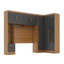 Ver imagem 2 de Guarda-Roupa Modulado 3 Peças 3 Portas 3 Gavetas com Maleiro Smart Plus Yescasa Marrom