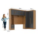 Ver imagem 3 de Guarda-Roupa Modulado 3 Peças 3 Portas 3 Gavetas com Maleiro Smart Plus Yescasa Marrom