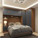 Ver imagem 1 de Guarda-Roupa Modulado 3 Peças 3 Portas 3 Gavetas com Maleiro Smart Plus Yescasa Marrom