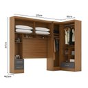 Ver imagem 5 de Guarda-Roupa Modulado 3 Peças 3 Portas 3 Gavetas com Maleiro Smart Plus Yescasa Marrom