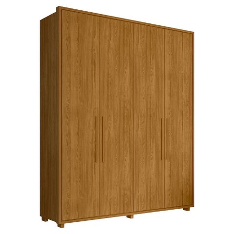 Guarda Roupa Casal Greco 4 Portas Mdf 188 Cm Cumaru Madetec